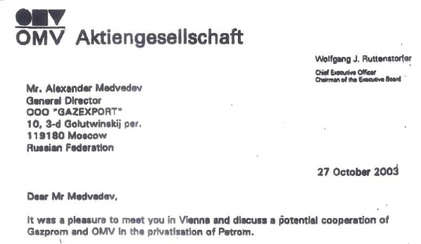 Facts OMV-GAZPROM vs PETROM 