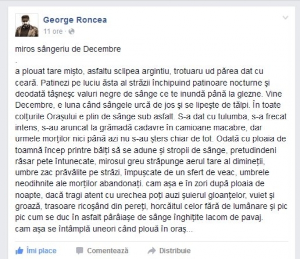 miros s&acirc;ngeriu de Decembre