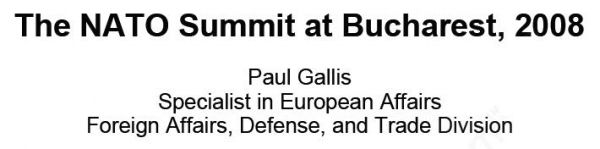 The NATO Summit at Bucharest, 2008 